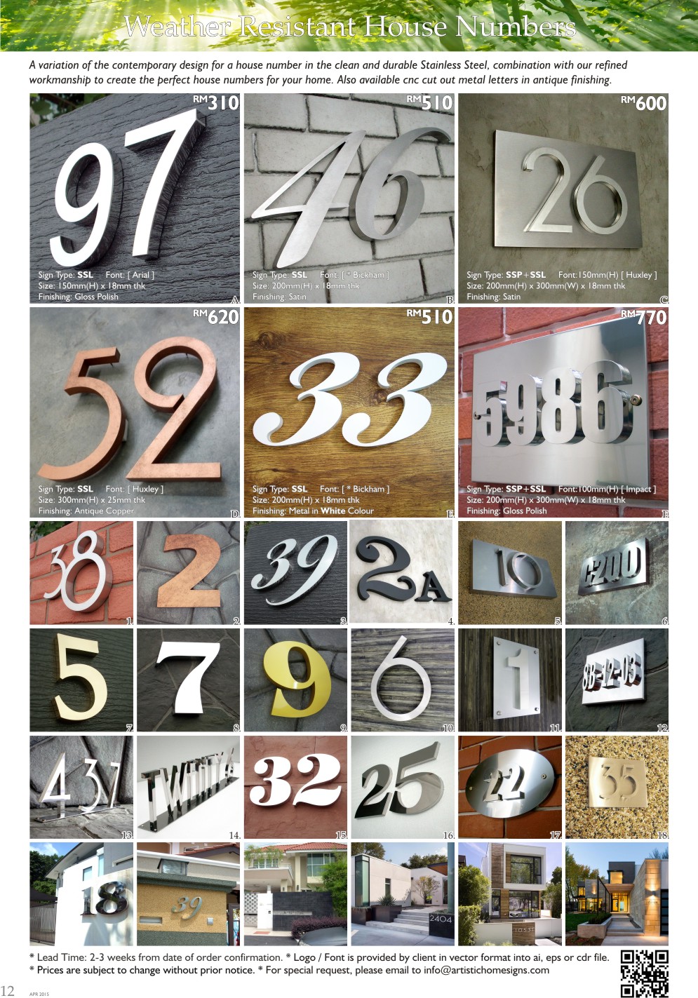2015 Weather Resistant House Numbers